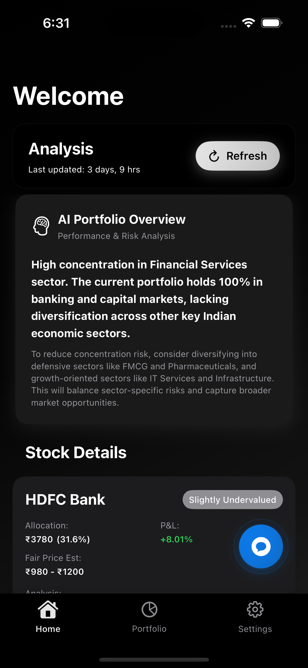 Finora App Screenshot